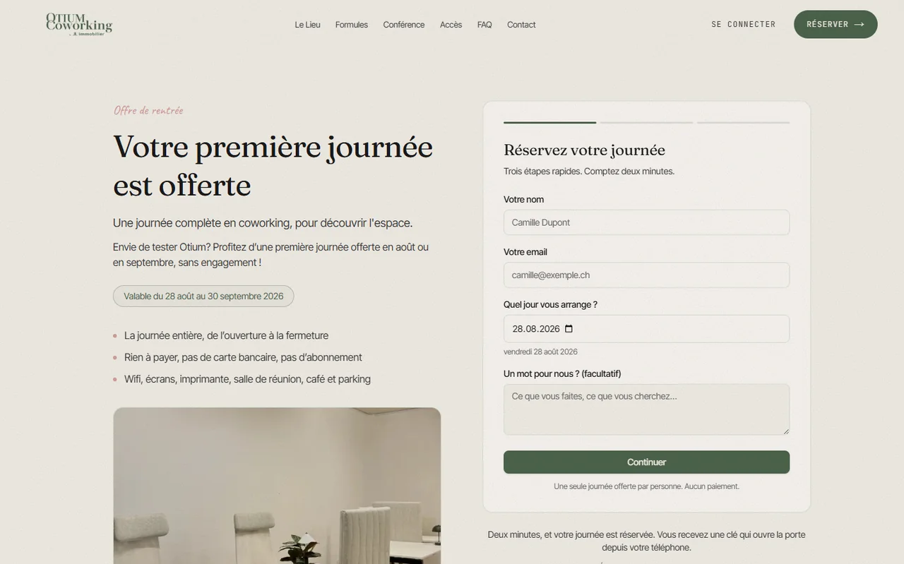 Formulaire de demande de la journée découverte offerte